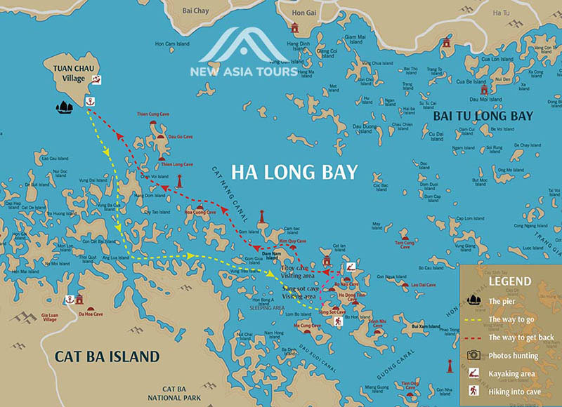 halong bay map - halong travel guide